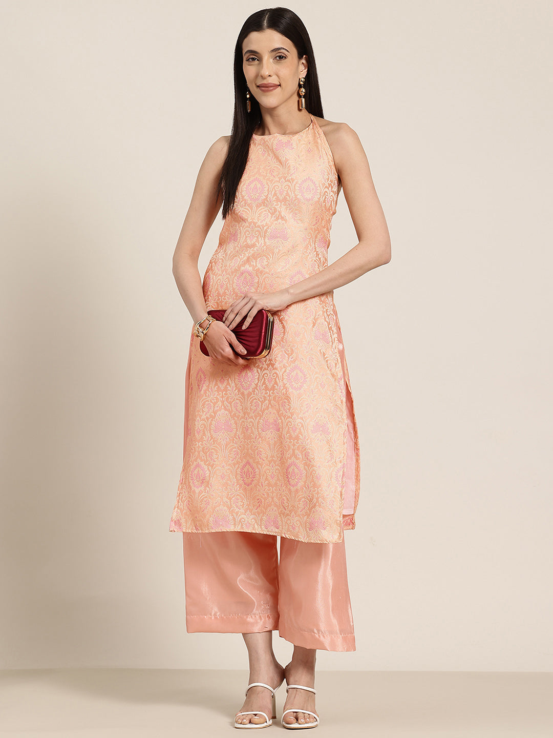 Riya - Pink Silk Kurta Set