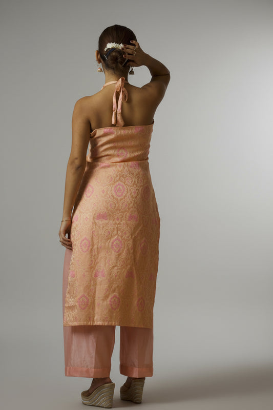 Riya - Pink Silk Kurta Set
