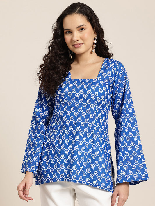 Trisha - Indigo Motif Sleeved Kurti