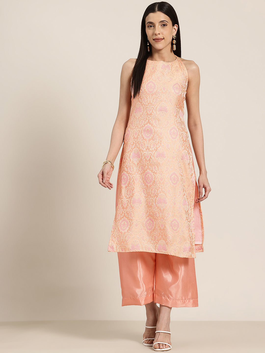 Riya - Pink Silk Kurta Set