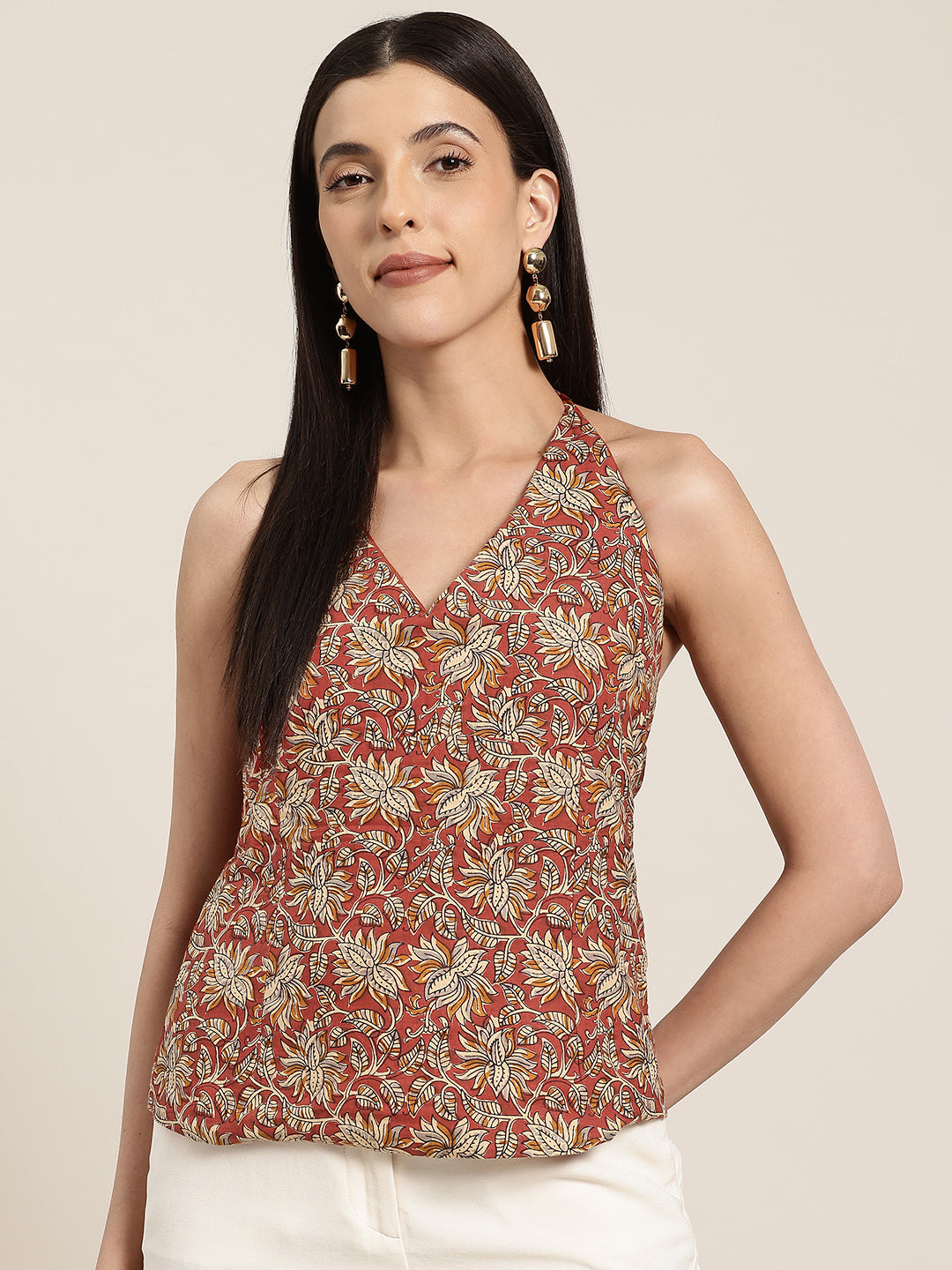 Laila - Red Halter Neck Kurti
