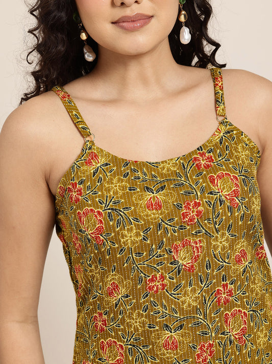 Zeenat - Green Strap Kurti