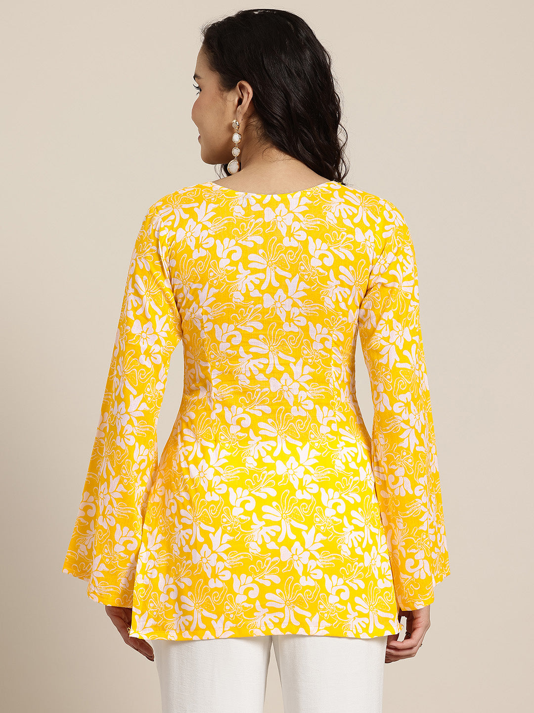 Sana – Marigold Floral Sleeved Kurti