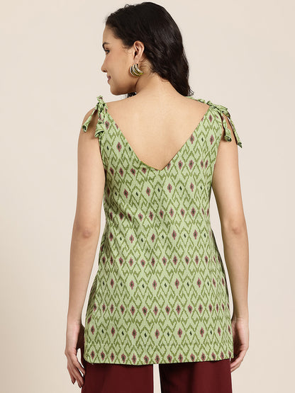 Ira - Green Tie Up Kurti
