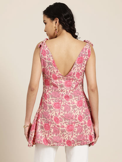 Gul - Pink Tie Up Kurti