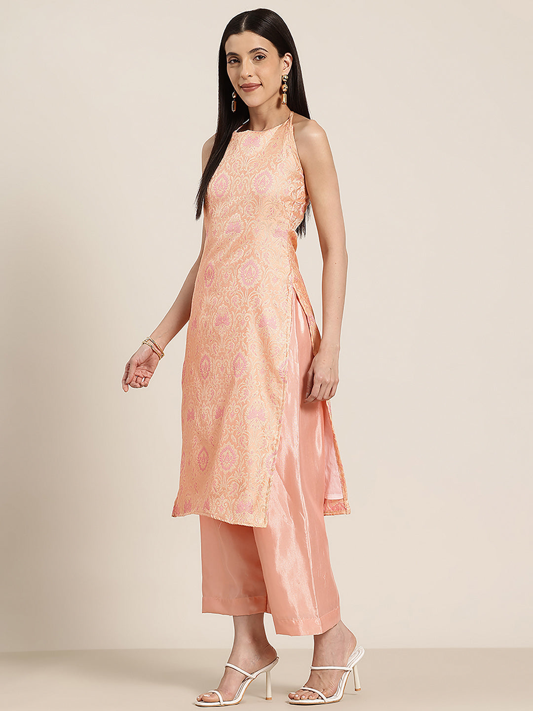 Riya - Pink Silk Kurta Set