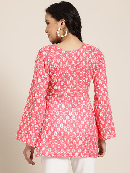 Siya – Pink Buti Sleeved Kurti