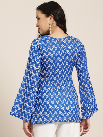 Trisha - Indigo Motif Sleeved Kurti