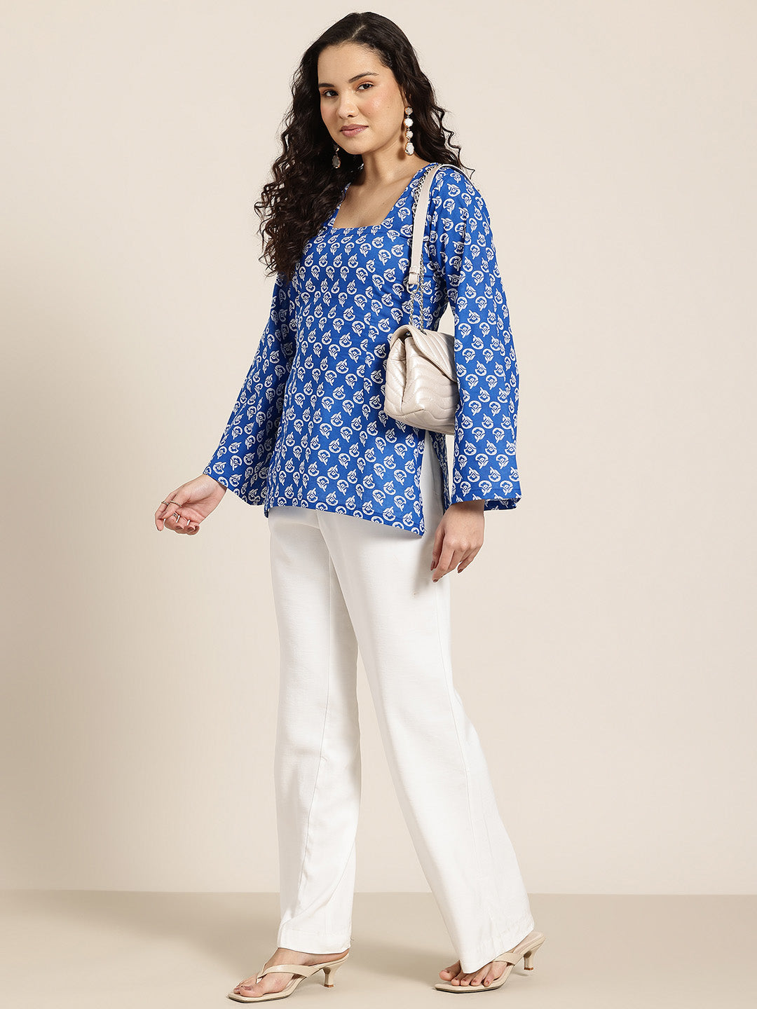 Trisha - Indigo Motif Sleeved Kurti