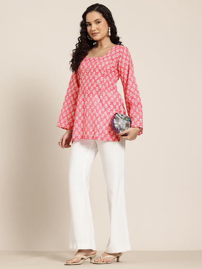 Siya – Pink Buti Sleeved Kurti