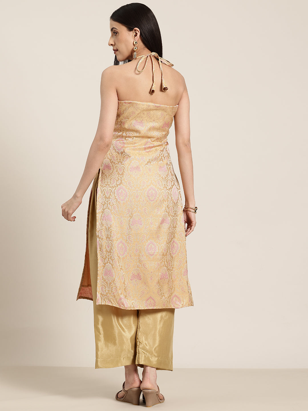 Kiran - Gold Silk Kurta Set
