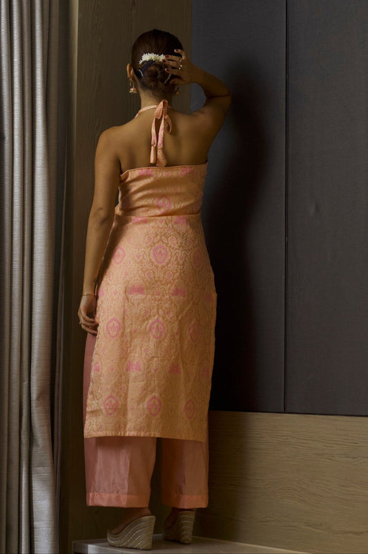 Riya - Pink Silk Kurta Set