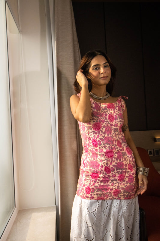 Gul - Pink Tie Up Kurti