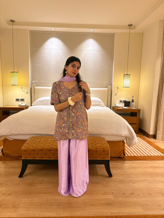 Tvera - Purple Wedding Set with Dupatta