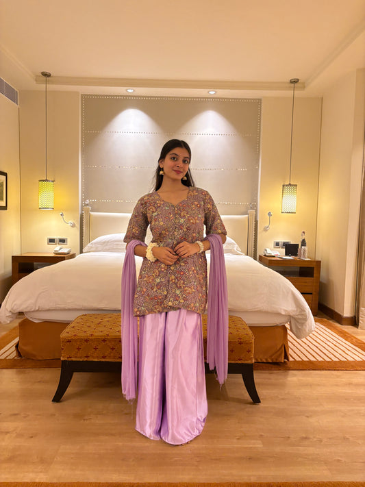 Tvera - Purple Wedding Set with Dupatta