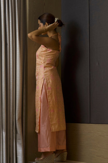 Riya - Pink Silk Kurta Set